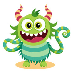Fototapeta premium A wiggly and squiggly monster with googly eyes