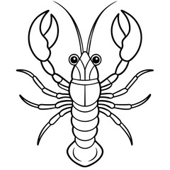 Lobster vector clipart art illustration, solid white background (12)