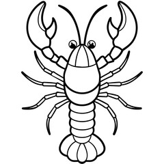 Lobster vector clipart art illustration, solid white background (13)