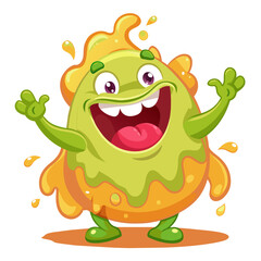 Fototapeta premium A wobbly monster made of gelatin jiggling