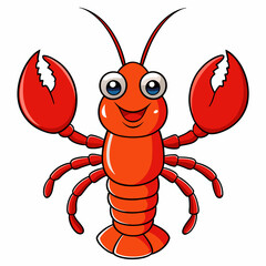 Lobster vector clipart art illustration, solid white background (14)