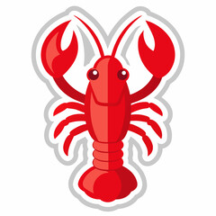 Lobster vector clipart art illustration, solid white background (15)