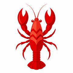 Lobster vector clipart art illustration, solid white background (18)