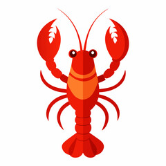 Lobster vector clipart art illustration, solid white background (23)