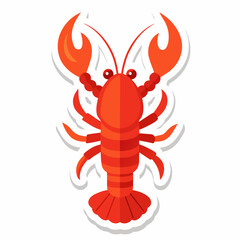Lobster vector clipart art illustration, solid white background (20)
