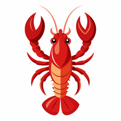 Lobster vector clipart art illustration, solid white background (25)