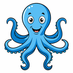 Octopus vector art illustration, solid white background (5)