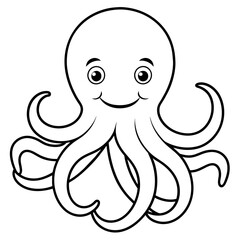 Octopus vector art illustration, solid white background (7)