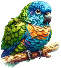 Winged Wonders: Playful and Bright Watercolor Parrot - Transform Any Space with These Exotic Bird PNG