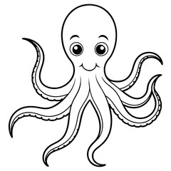 Octopus vector art illustration, solid white background (27)