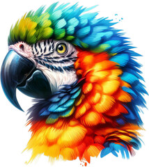 Fototapeta premium Winged Wonders: Playful and Bright Watercolor Parrot - Transform Any Space with These Exotic Bird PNG