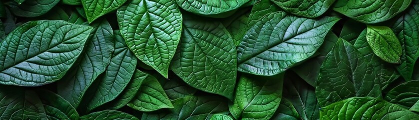 Nature s design of overlapping green leaves, each texture distinct, forming a vibrant, living mosaic