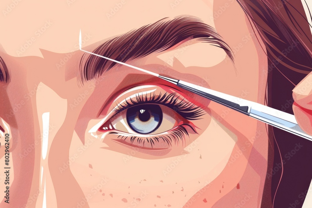 Poster close up of a person holding a pair of scissors. perfect for crafts and diy projects