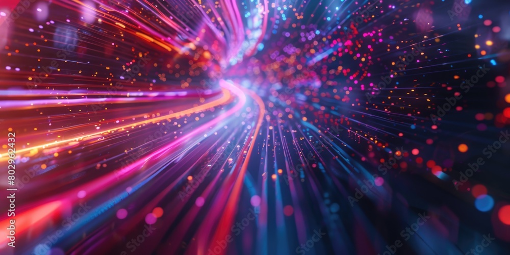 Poster A vibrant background with an array of colorful lights. Ideal for adding a festive touch to designs