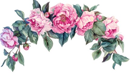Beautiful watercolor painting of pink flowers, perfect for home decor or greeting cards