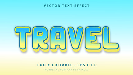 Gradient Modern Travel Editable Text Effect Design Template