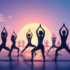Fototapeta premium group of people doing yoga