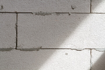 Close up lightweight concrete block wall