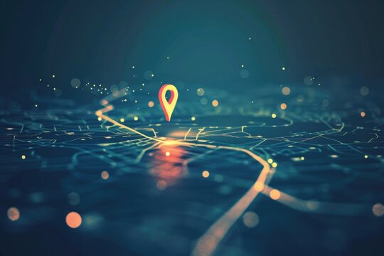 A map with a pin in the middle. Suitable for travel or navigation concepts