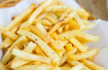 french fries with oregano on top