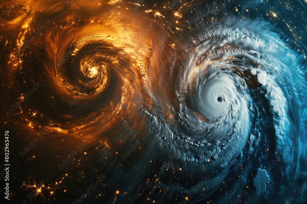 Poster A mesmerizing spiral shaped object floating in outer space. Perfect for science fiction themes