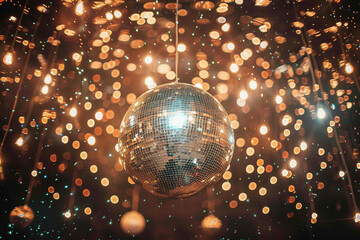 Disco Ball with Party Lights: Vibrant Dance Floor Atmosphere"