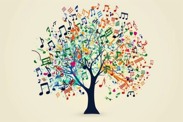 Tree with musical notes, suitable for music-themed designs
