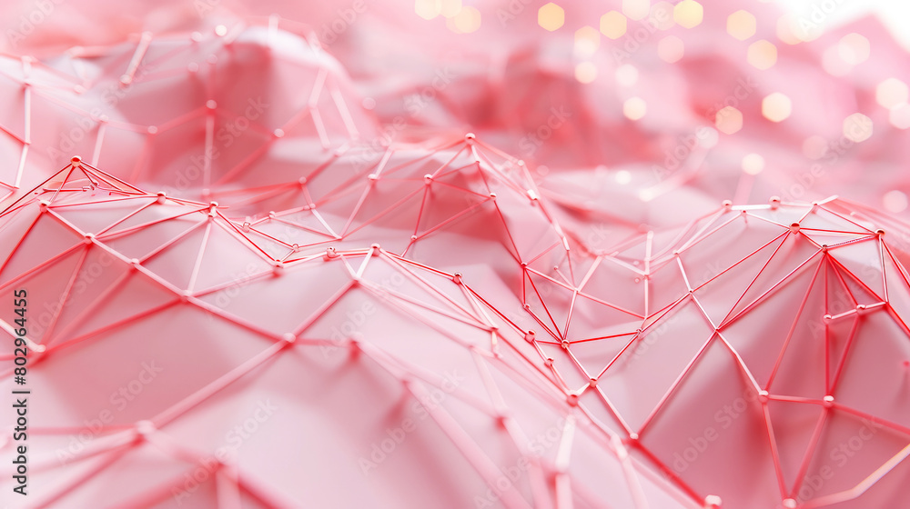 Poster abstract background with an interconnected network and color spheres