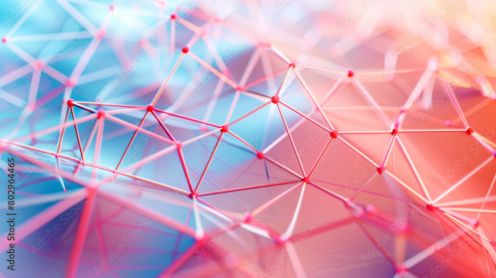 Poster abstract background with an interconnected network and color spheres