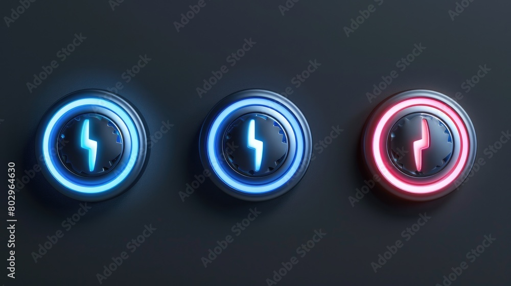 Aufkleber Vibrant colored lights shining on a dark surface. Perfect for adding a pop of color to any design