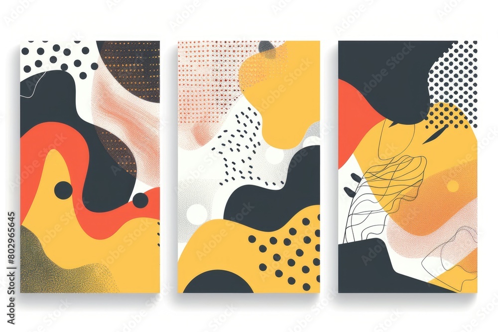 Aufkleber Three vertical banners with abstract shapes. Suitable for web design projects