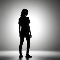 silhouette of a person in a shadow