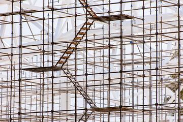 Steel structures for construction. Steel beams, steel frames, metal structures for supporting...
