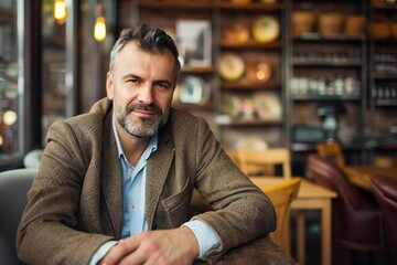 Obraz premium Empowering Souls: Life Coach Inspiring Change Over Coffee