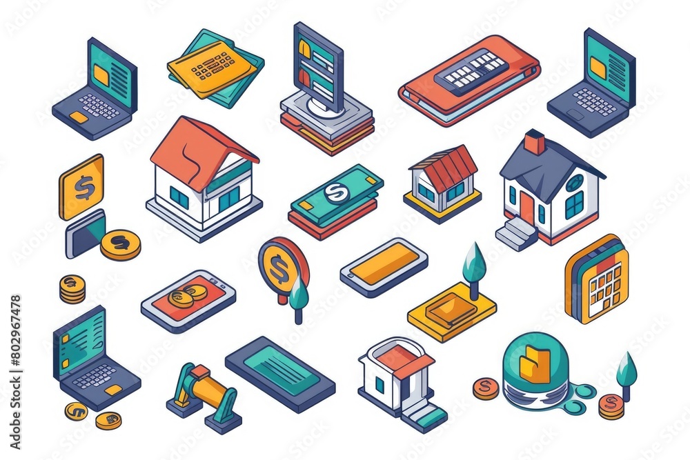 Aufkleber assorted electronic gadgets for tech concept design