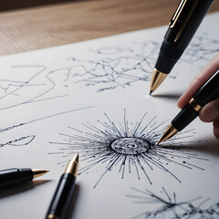 Fototapeta premium fountain pen on the paper