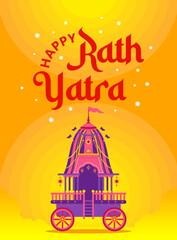 Flat rath yatra banner gold pattern illustration