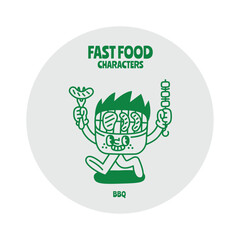 Fast food character vector design  