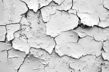 A detailed black and white photo of a cracked wall texture. Perfect for adding a grungy touch to design projects