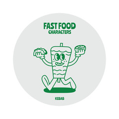Fast food character vector design  