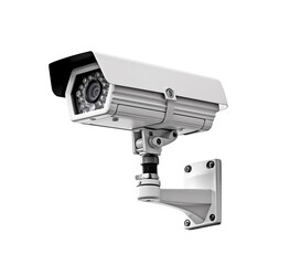 Modern security camera with infrared night vision, isolated on a white transparent, symbolizing surveillance and safety. Generative AI