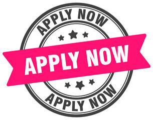 apply now stamp. apply now label on transparent background. round sign