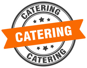 catering stamp. catering label on transparent background. round sign