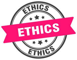 ethics stamp. ethics label on transparent background. round sign