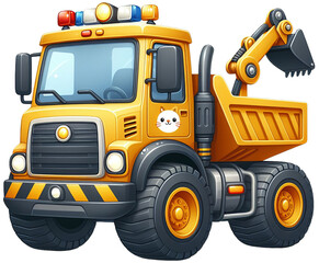 Building Fun: Adorable Construction Vehicle Watercolors - Perfect Art for Kids' Rooms and Playful Projects