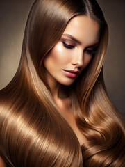 Smooth and Shiny Hair Woman: Detailed Photo for Beauty, Haircare, and Fashion Concepts