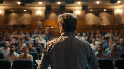 Audience Engagement: Man Questioning Speaker