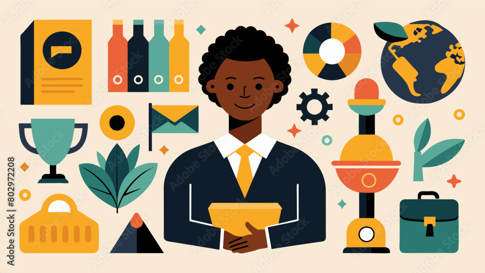 Poster a collection of artifacts and objects from blackowned businesses highlighting the resilience and suc