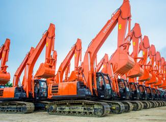 a powerful excavator machinery used in construction.