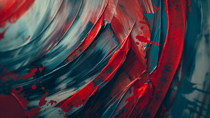 Colorful Chaos: Abstract Rough Paint Stroke with Red, Blue, and White